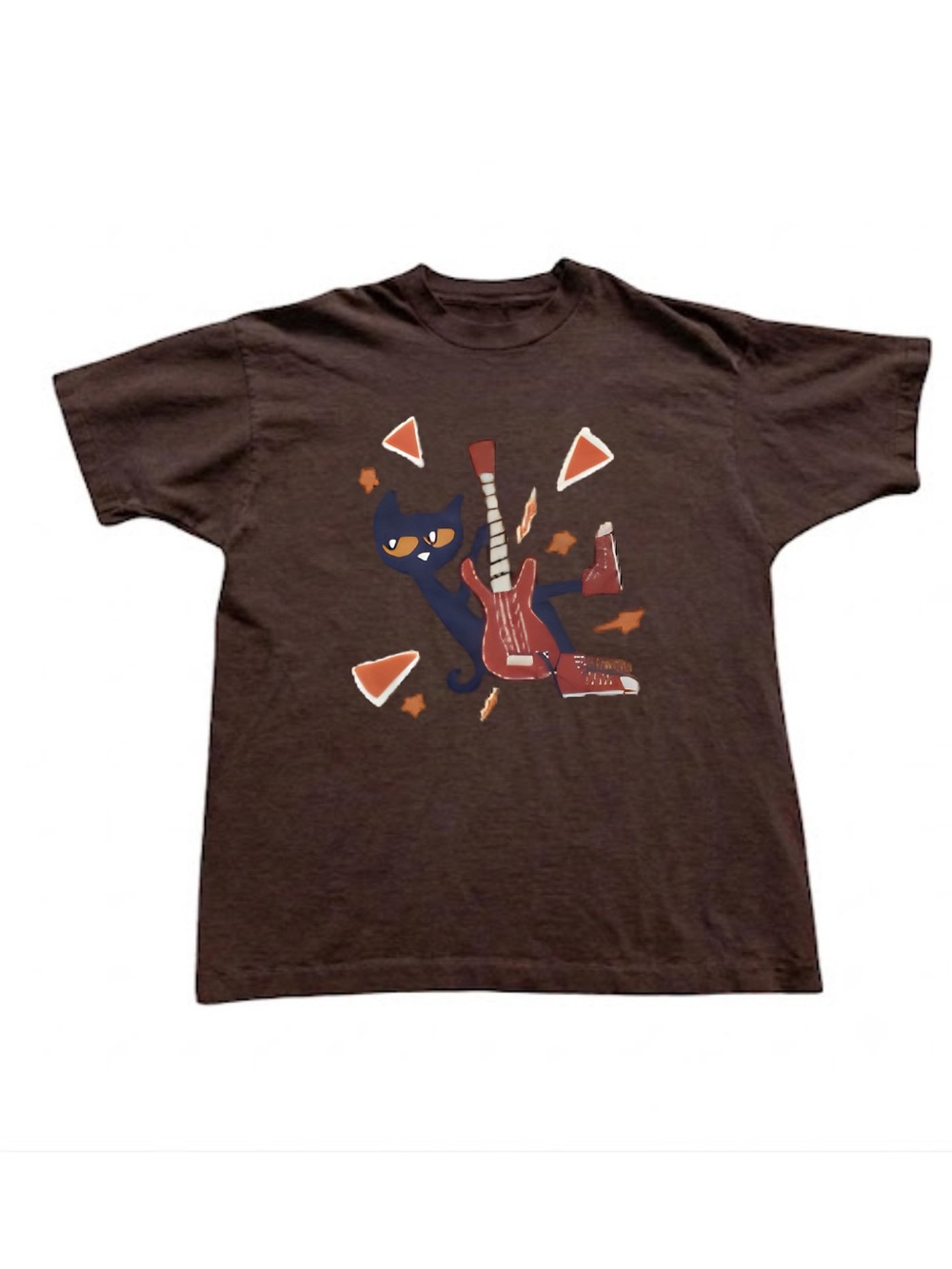 Gildan Rock Cat Graphic Tee - Brown